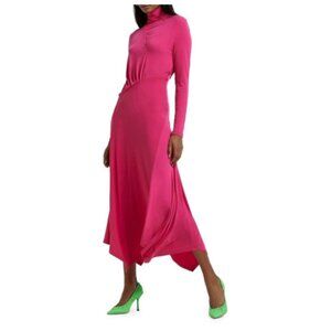 River Island High Neck Spliced Midi Dress 6 NWT